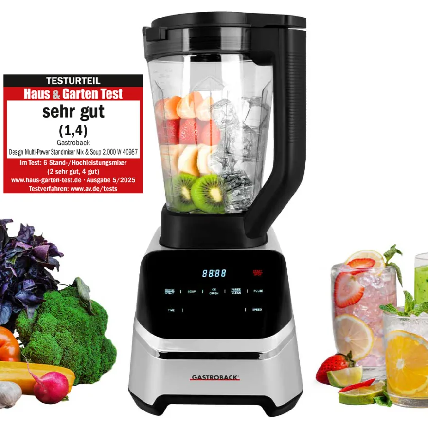 GASTROBACK Design Multi-Power Standmixer Mix & Soup 2.000 W* Mixer, Standmixer, Hochleistungsmixer & Smoothie To Go Mixer