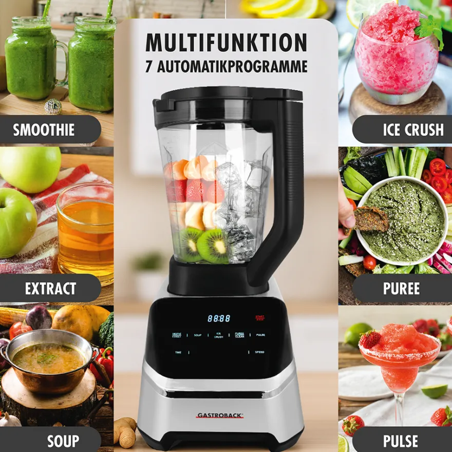 GASTROBACK Design Multi-Power Standmixer Mix & Soup 2.000 W* Mixer, Standmixer, Hochleistungsmixer & Smoothie To Go Mixer
