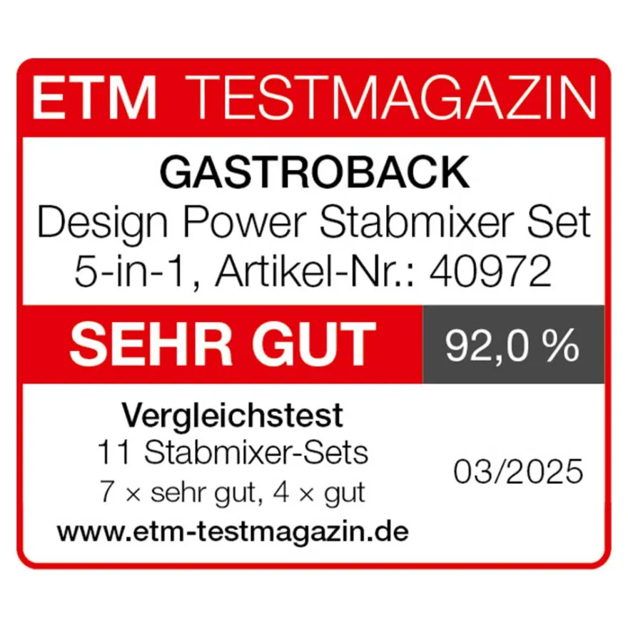 GASTROBACK Design Power Stabmixer Set 5-in-1* Stabmixer & Akku-Stabmixer