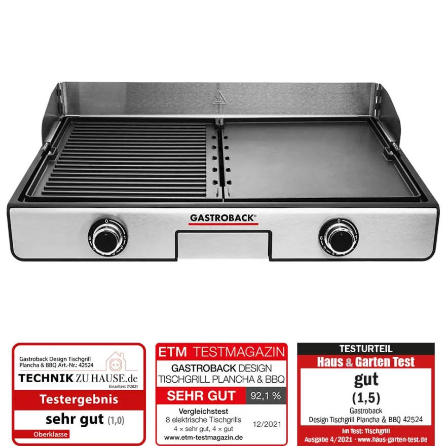 GASTROBACK Design Tischgrill Plancha & BBQ* Kontakt-, Elektro- & Tischgrill