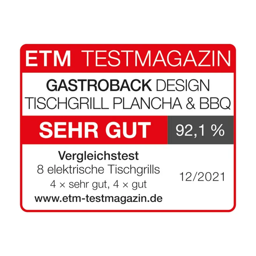 GASTROBACK Design Tischgrill Plancha & BBQ* Kontakt-, Elektro- & Tischgrill
