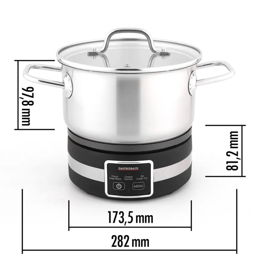 GASTROBACK Fondue MultiCook 4-in-1 & Kochplatte* Raclette & Fondue