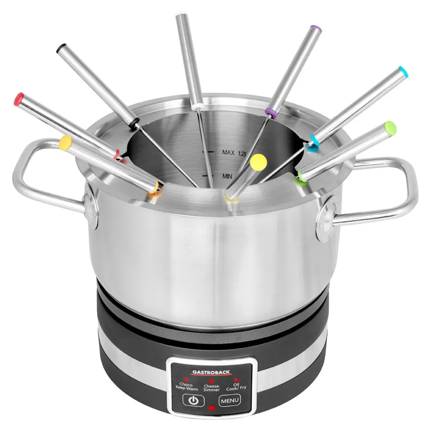 GASTROBACK Fondue MultiCook 4-in-1 & Kochplatte* Raclette & Fondue