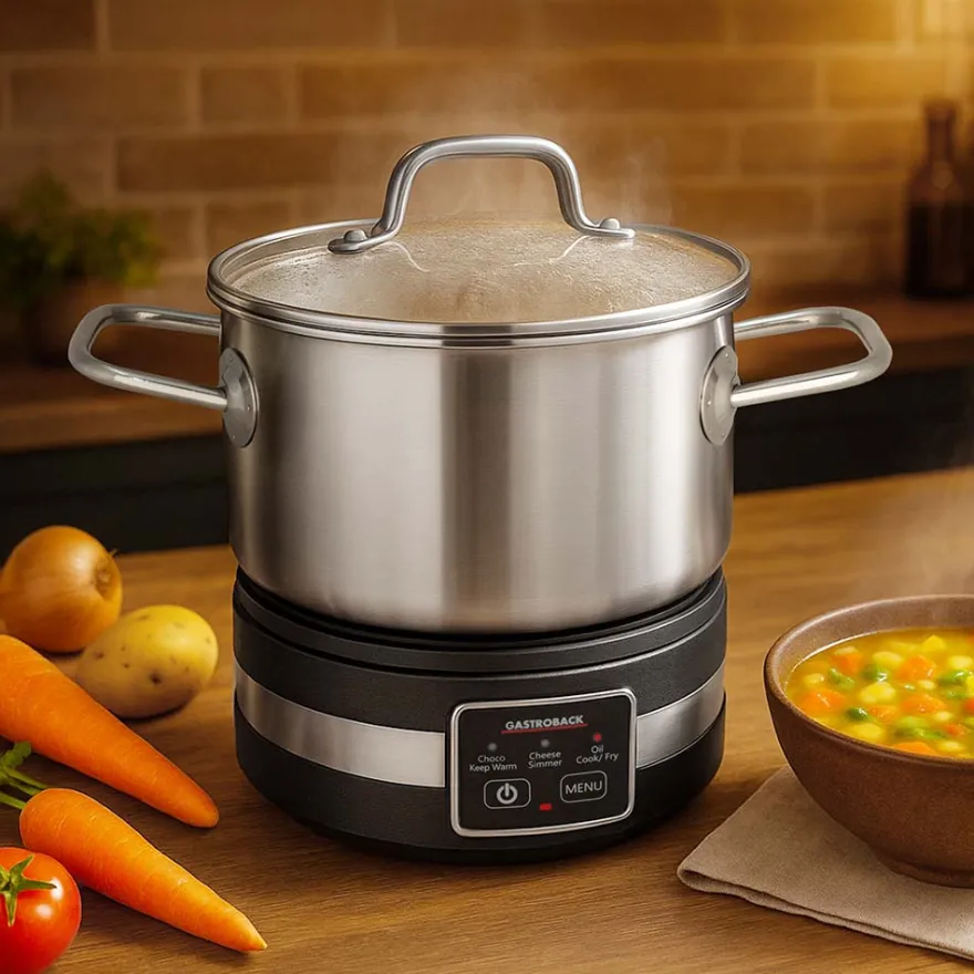 GASTROBACK Fondue MultiCook 4-in-1 & Kochplatte* Raclette & Fondue