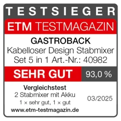 GASTROBACK Kabelloser Design Stabmixer Set 5 in 1* Stabmixer & Akku-Stabmixer